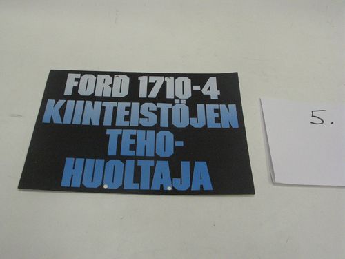 Ford 1710-4 Kiinteistöjen tehohuoltaja Kirja 5